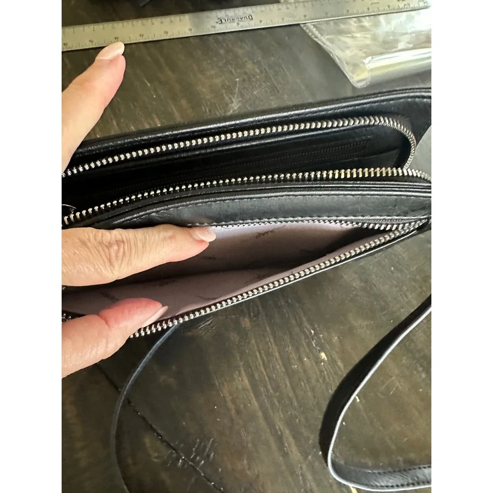 Espe Black Vegan Leather RFID Crossbody Phone Bag Wallet Purse NWOT